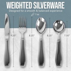 Adaptive Weighted Utensils Set – 4-Piece Silverware for Parkinson’s Patients