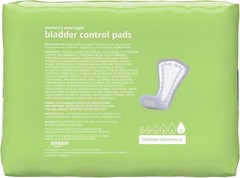 Amazon Basics Unscented Incontinence Pads for Women, Overnight, 30 Count