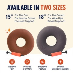 Dr. Frederick’s Original Inflatable Donut Pillow – 18″ 18 Inches – Gray, Gray