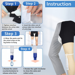 Male Wearable Incontinence Pants Urinal Leg Bag Silicone Urine Funnel Collector