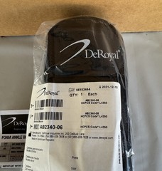 DeRoyal Foam Ankle Brace Adjustable Stirrup Style 10″ High AB2340-06 (1 Brace)