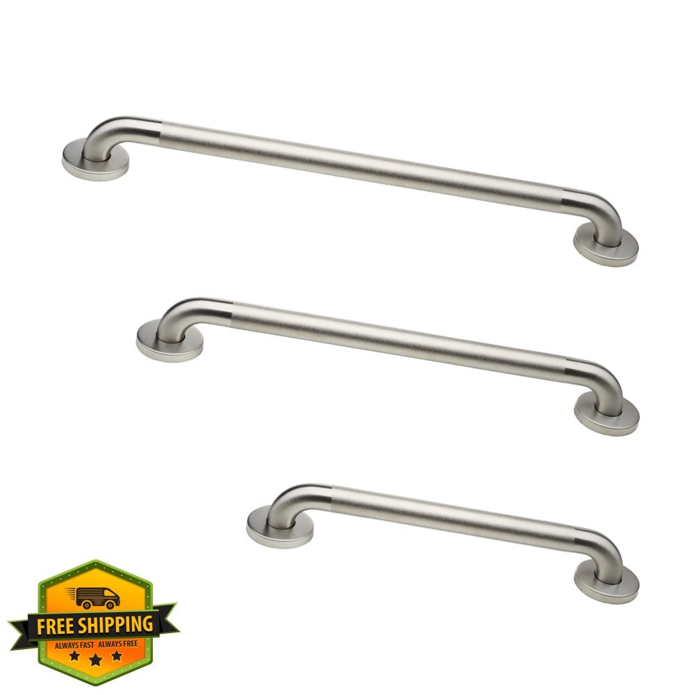 GrabBars.com 3pk Grab Bars 18 36 42in Peened Textured