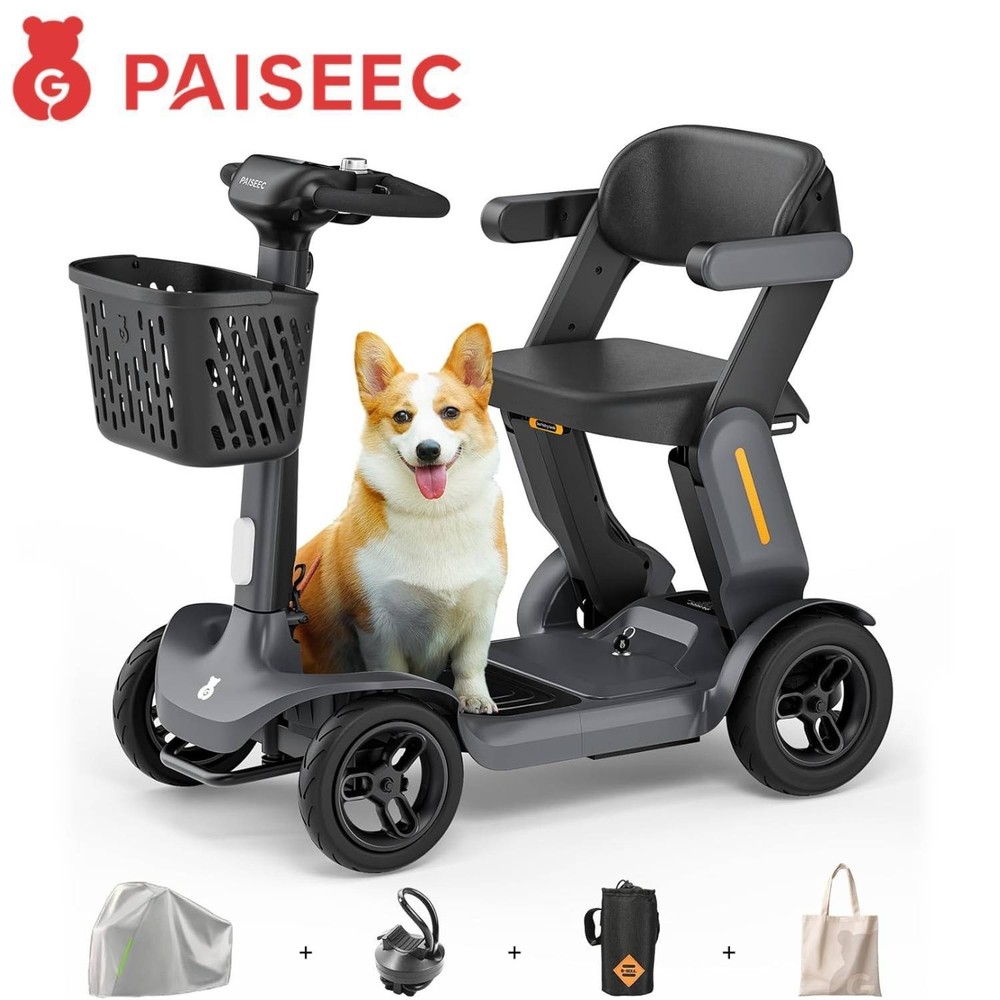 PAISEEC S3 MOBILITY SCOOTER FOR SENIORS 25/40 MILES , 6 MPH MAX, 300LBS LOADING