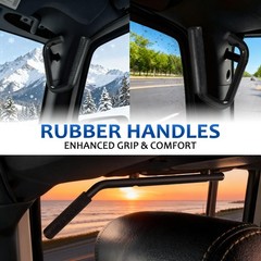 FreeTec Front and Rear Grab Handles Kit Grab Bars Compatible for Jeep Wrangle…