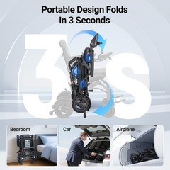 36lb Lightweight Foldable Electric Wheelchair Power Wheelchairs Mobility Scooter