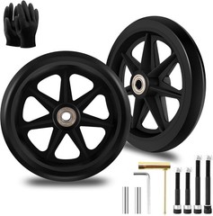 Durable 6 Inch Mobility Wheels, Anti-Slip PU Tires for Indoor and Outdoor Use