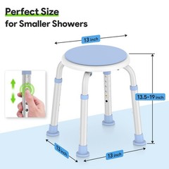 Adjustable 360° Rotating Shower Seat for Tub & Small Bathtub – 300lb Capacity, A