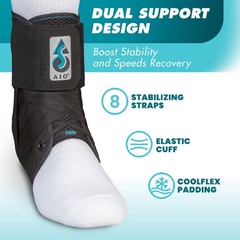 ASO Ankle Stabilizer (Medium, Black) – Lace Up Ankle Brace for Sprained Ankle…