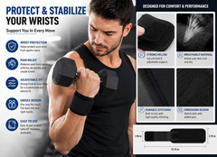 Wrist Support Brace Wrap Adjustable Strap for Gym Sports Left Right Hand