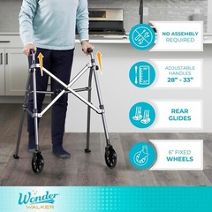 Stander Wonder Walker Short – Lightweight Foldable Walker, Cobalt Blue