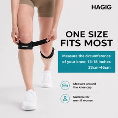 Patella Knee Brace Stabilizer Strap 1 Pair Adjustable Support for Sports Gym