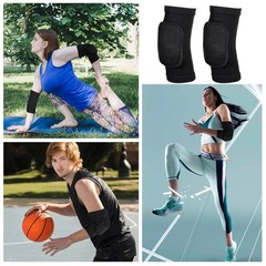 Black Tandem Volleyball Elbow Pads Soft Padded Arm Brace Support for Sports