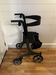 Drive F-22 Rollator Walker Black Foldable w/Height Adjust and Storage 300 lb Cap