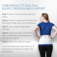 Core Products Dual Pull CrissCross Lumbosacral Flexible Belt Support Compression