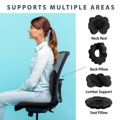 Total Pillow Donut for Airplane & Travel, Sleeping Neck Single, Black