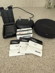Oticon More 1 RIC Hearing Aids for Both Ears Steel Gray Rechargeable w/ Charger