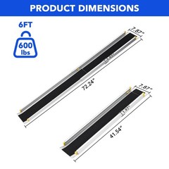 6/8 ft Telescoping Adjustable Aluminum Wheelchair Ramps ,Portable ,600LBS 1 Pair