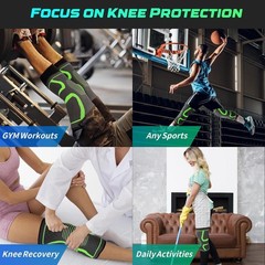 2pcs Compression Knee Sleeves Knee Support Brace for Running Gym Basketball S-XL