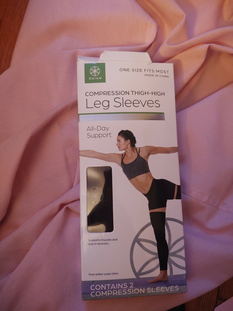 Thigh- high legs sleeves cotton/spandex. Dance. Enhance circulation. Damage box