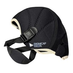 DigniCap Delta Scalp Cooling Cap Chemo Reusable Adjustable Black Neoprene Liner