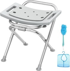 Folding Shower Chair Seat, 17.5″ Stainless Steel Small Shower Chair 400Lbs.