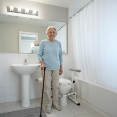 KMINA Toilet Safety Rails for Seniors (330 lbs), Frame with Arms Grab Bars White