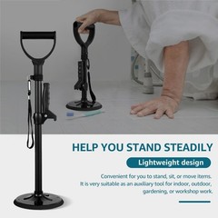 Black Adjustable Standing Assist Device Slip Elderly Floor Lift Mobility Tool