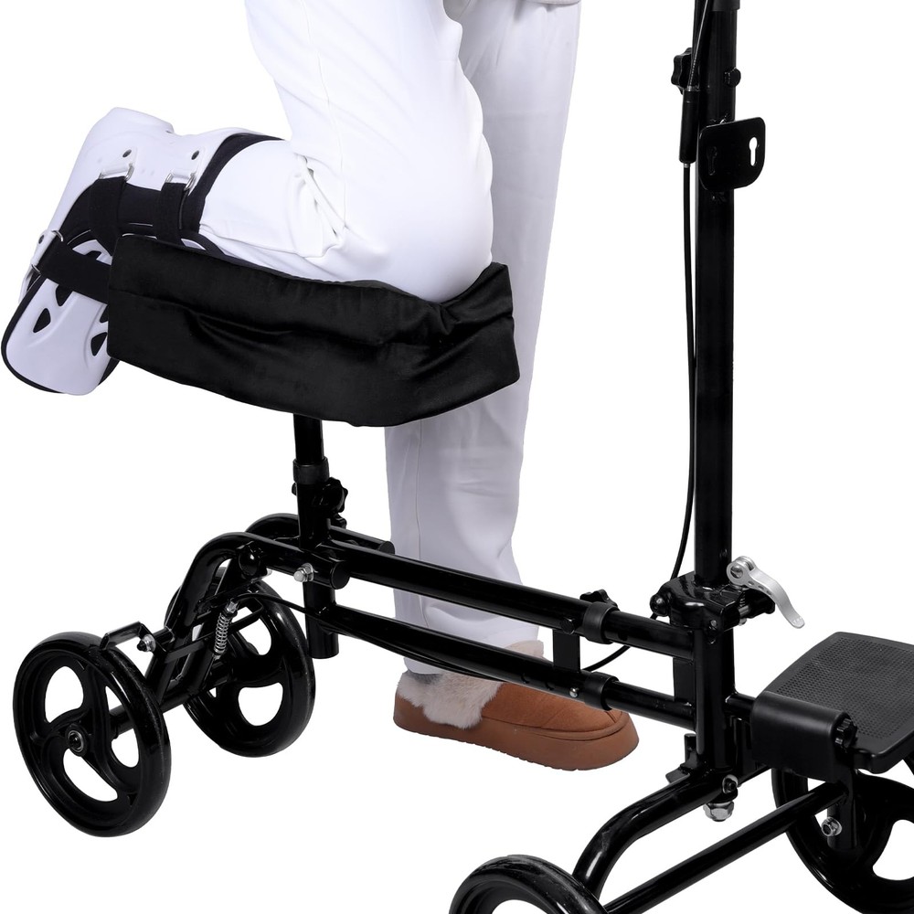 Knee Scooter Pad Cover with 2.6-inch Removable, Highly Resilient Black