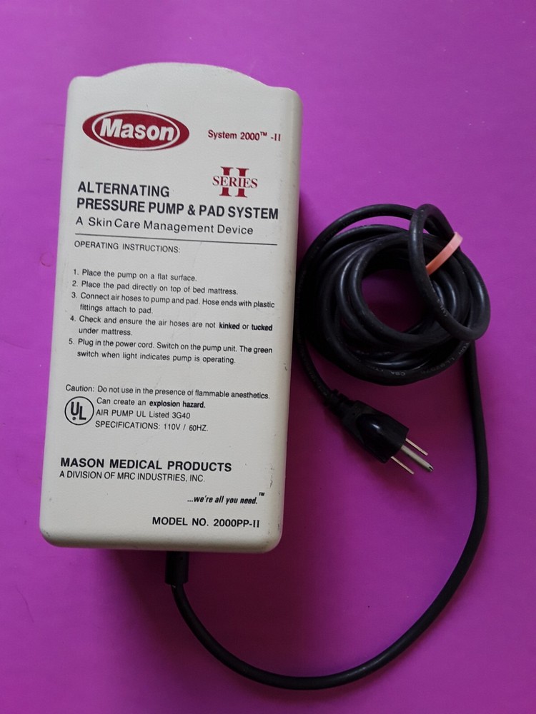 Mason System 2000-II Alternating Pressure Pump Model 2000PP-II Tested Working