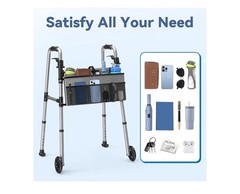 Loyoda Folding Walker with Basket and Glide Skis, 5″ Wheels Lightweight