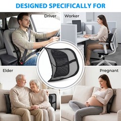 12x16in Lumbar Support Pillow Ergonomic Designed Back Support Cushion