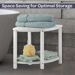 15.5 In. Freestanding Corner Shower Bench-Water Resistant Shower Stool for insid