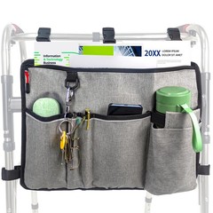 EVEME Walker Bag Basket With Cup Holder,Walker Extra Large, Gray