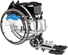 Karman 25 lbs Ergonomic Wheelchair with Removable Footrest, 16″ Silver