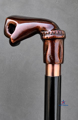 Solid Brass Punch Head Vintage Black Wooden Walking Stick Cane handmade Gift