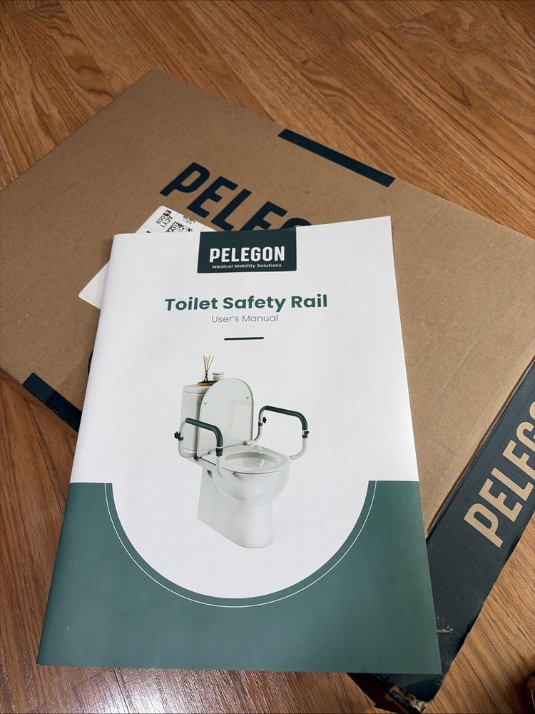 Pelegon Toilet Safety Rails (250 lb), Adjustable Toilet Safety Frame & Rails
