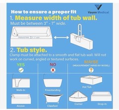 Medical Bathtub Handle Grab Bar and Safety Rails Height Adjustable