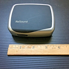 Genuine Resound Hearing Aid Case Protective Container Grey Silver 3.75″Lx3″W