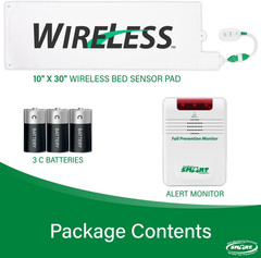Smart Caregiver Wireless Bed Alarm System – Cordless Weight Sensing Bed Alarm Pa