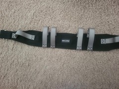 Black and silver nylon gait belt for transfer