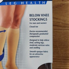 Truform 20-30 Below Knee Compression Stockings Large Closed Toe Brown #8865