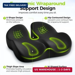 AUVON Gel Seat Cushion for Office Chairs, Ergonomic Memory Foam Chair Cushions f