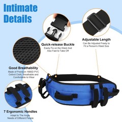 Gait Belt for Senior with 7 Handles, 59″ Anti-Slip Gate Belts Medical for Eld