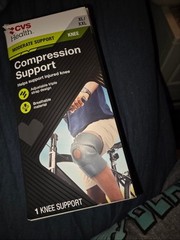 CVS Health Adjustable Neoprene Compression Knee Support Brace Gray XL/XXL