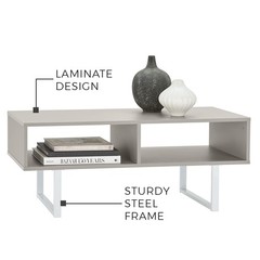 Closetmaid 4962 Rectangular Wood Coffee Table Storage Shelves Taupe 496200