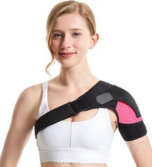 Shoulder Brace for Men and Women, Reusable Ice 31-55 Inch, Rose Red