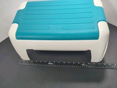 The First Years Vintage Sit & Store Bathroom Stool Teal White Storage 90’s