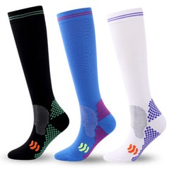 3Pair Neuropathy Compression socks Calf High Solid Support Stockings For Unisex