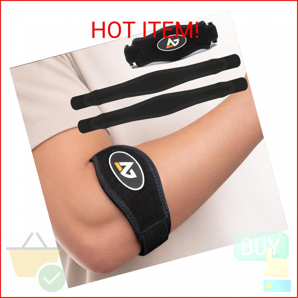 AetherGear Tennis Elbow Brace with Bonus Replacement Strap (1 pack) – Forearm Br