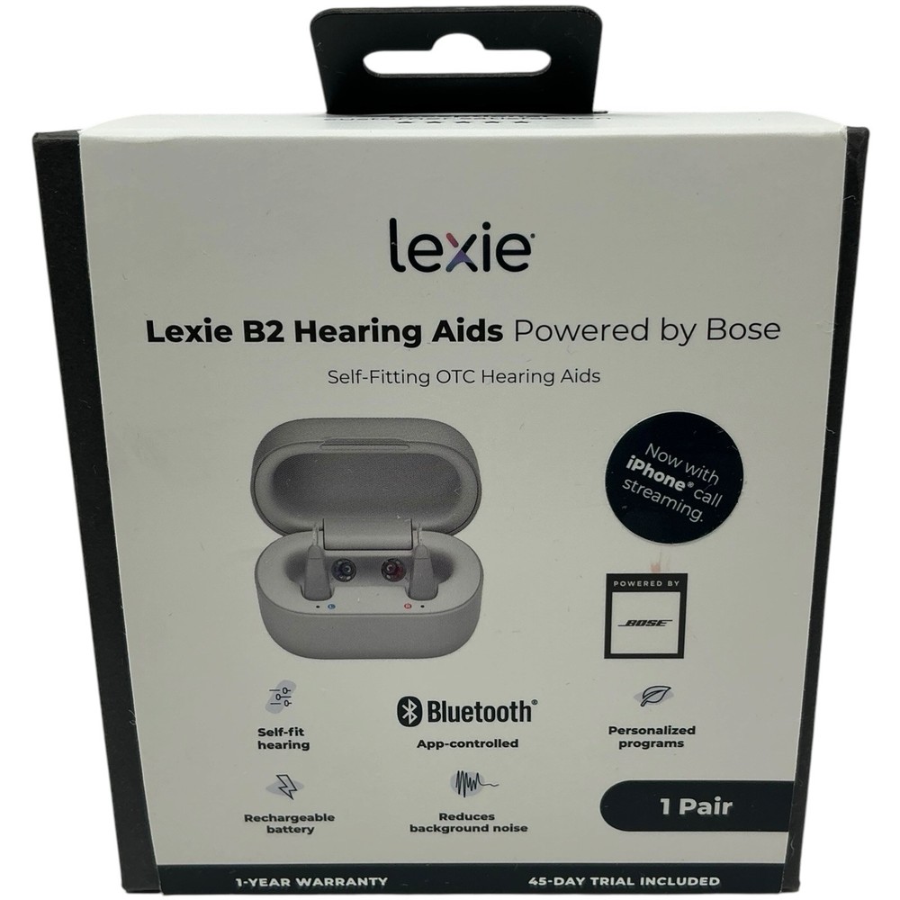 NEW Lexie B2 Powered by Bose OTC Rechargeable Hearing Aids – In Sealed Box